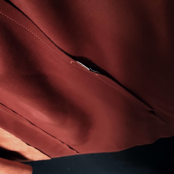 Long Orange/Red Faux Suede Leather Jacket size M/L - Picture 2 of 6